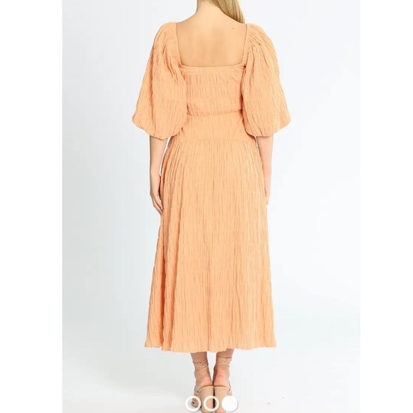SOVERE Mercy Reversible Cut Out Midi Dress in light orange  Size L - Picture 8 of 8